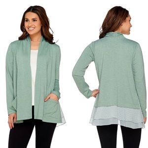 LOGO Lounge by Lori Goldstein Cardigan Layered Hem